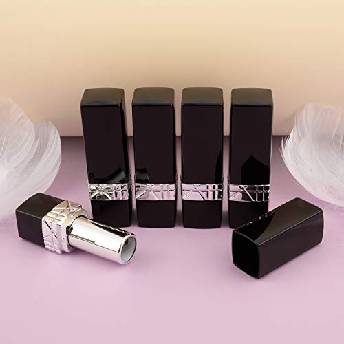 Allwon 10Pcs Black Empty Lipstick Tubes DIY Lip Balm Container