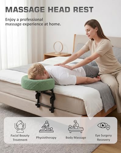 Adjustable Massage Headrest for Bed – Memory Foam Face Cradle