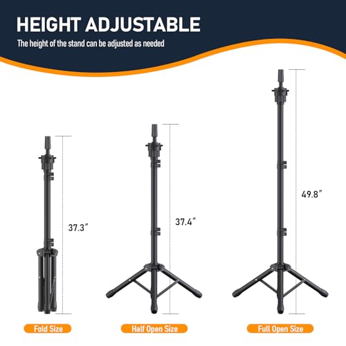 Hemndic Wig Stand with 22" Canvas Head - Adjustable Tripod