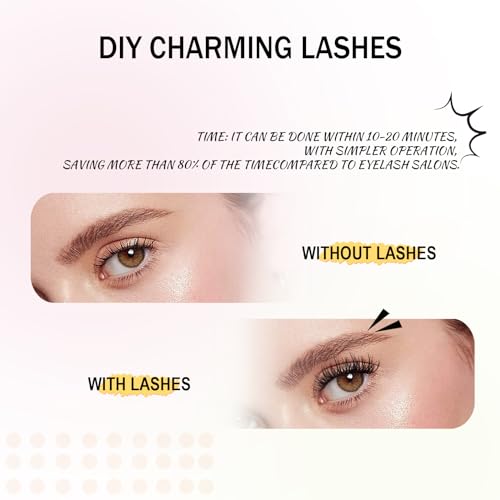 Mayhug Lash Clusters 88 Pcs Cluster Eyelash Extensions Anime Lashes D Curl False Eyelashes Fluffy Lashes Wispy DIY Lash Extensions at Home (Sparky,Mix8-16mm)