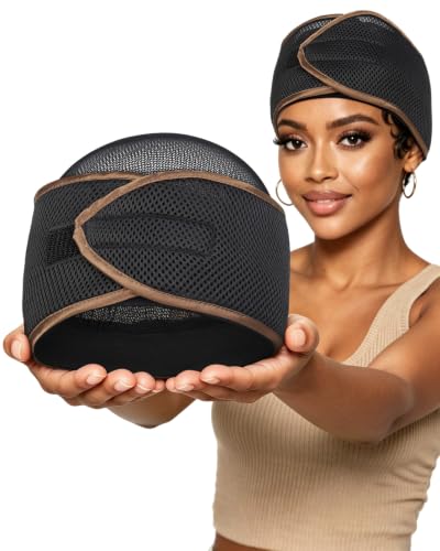 FocusCare 2-in-1 Mesh Sleep Hair Wrap for Short & Pixie Cuts, Adjustable Durag Cap
