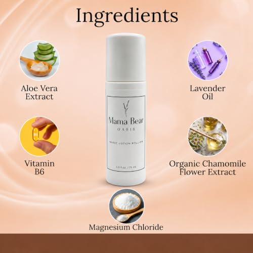 Mama Bear Oasis Magnesium Roll-On with Aloe Vera for Quick Absorption