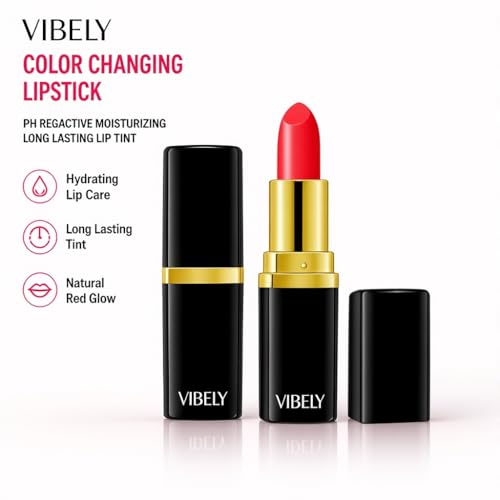 Vibely Magic Color Changing Lipstick – pH Reactive Red