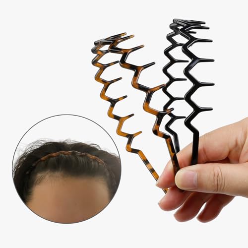 Zigzag Hair Bands with Teeth for Women, 4-Pack