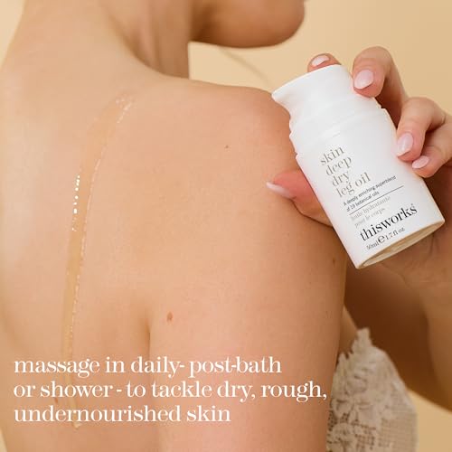 THISWORKS Skin Deep Dry Leg Oil ? 100% Natural Body Oil Moisturizer with 13 Essential Oils & 6 Cold-Pressed Plant Oils, Hydrates & Nourishes Dry Skin, 1.7 oz / 50ml