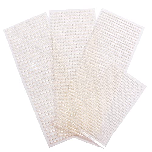 Face Jewels Gems 4 Sheets 2800 PCS Beige Rhinestones Self Adhesive