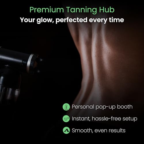 Large Deluxe Spray Tan Tent ? Pop Up Tent Portable Tanning Booth with Carry Case ? Clear Window for Perfect Spray Tanning ? Extraction Fan Opening ? Easy Clean Spray Tan for Home & Salon