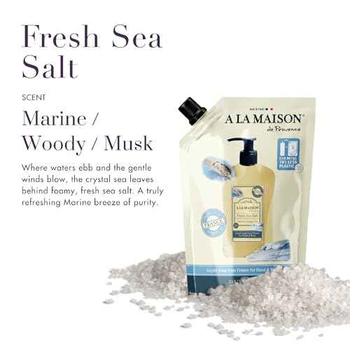 A LA MAISON Liquid Hand Soap (33.8 Refill Pouch, 3 Pack, Fresh Sea Salt)