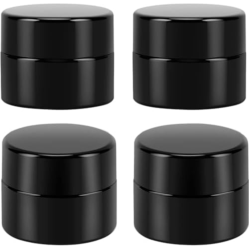 (50 Packs) Green Nexus 5g/5ml UV Protection Glass Jars for Lip Balm, Lotion, Oil, Cream & Cosmetics Enhanced Cap (2024)