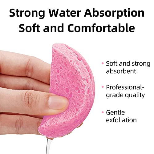 50-Count Compressed Cellulose Facial Sponges for Cleaning & Exfoliation