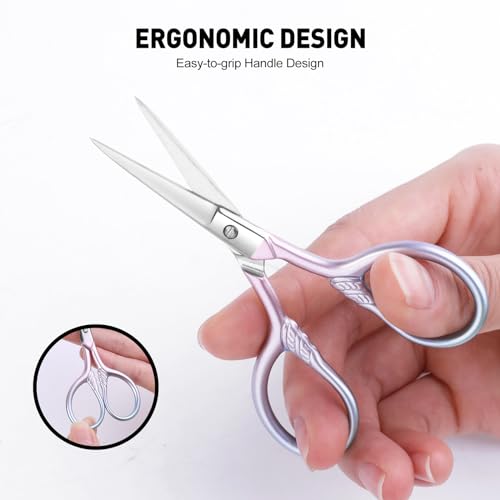 Lobodt Stainless Steel Facial Hair Scissors - Eyebrow & Beard Trimmer