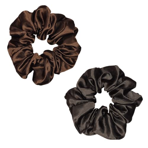 Satin Silk Hair Scrunchies 12 Pack - Soft Elastic Hair Ties