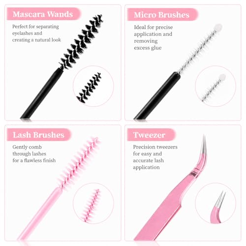 Lash Clusters 800Pcs DIY Eyelash Extensions Kit - Fluffy Wispy