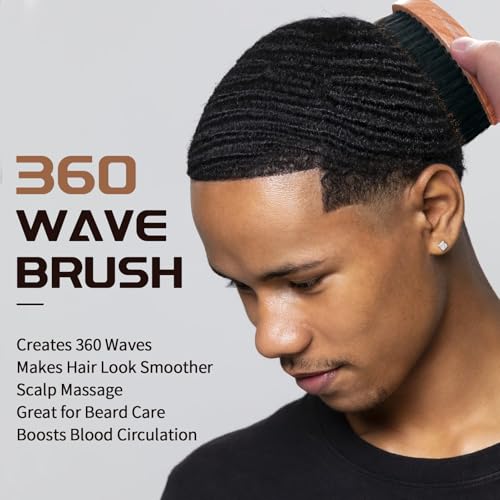 360 Curved Wave Brush for Men - Boar Bristle Hair Styler