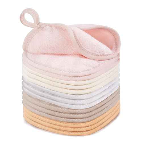 15 Pcs Reusable Makeup Remover Cloths, Ultra Soft Makeup Eraser Cloths for Face, Microfiber Makeup Remover Towels for All Skin Types, 5" x 5", Multicolor