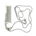 Mustache Comb On Stainless Steel Metal Chain Necklace ? Dual-Sided Comb for Men, Fine & Wide Teeth for Precise Moustache Styling ? Durable, Compact, Travel-Friendly Grooming Tool for Facial Hair Care