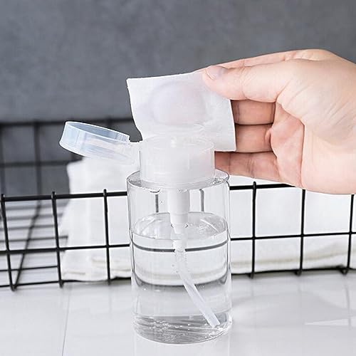 minkissy 2 Pack 3.4Oz Leakproof Petg Press Pump Dispenser Bottles Refillable Travel Containers for Micellar Water Makeup Remover Nail Polish Remover