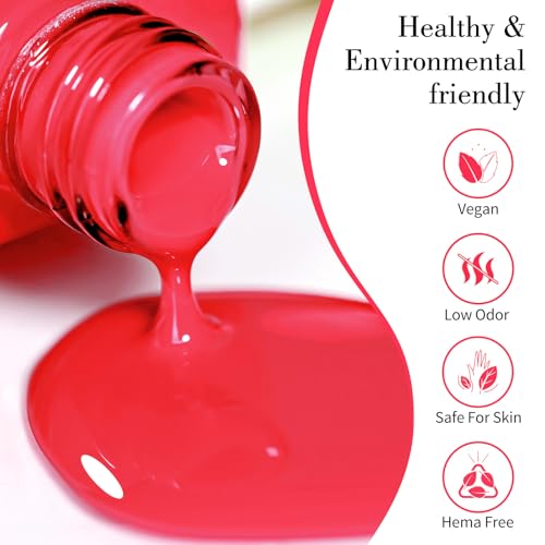 CANNI 9ml Strawberry Pink Gel Nail Polish High Gloss UV LED Soak Off