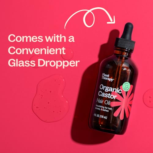Castor Oil 4oz - Organic, Cold-Pressed & Hexane-Free by Plant Therapy for Hair & Skin
