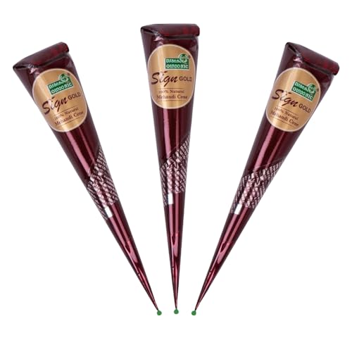 100% Natural Henna Hair Color Paste - Dark Brown, 3 Cones