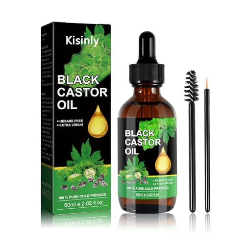 Kisinly Jamaican Black Castor Oil,Natural Organic Castor Oil for Hair Growth