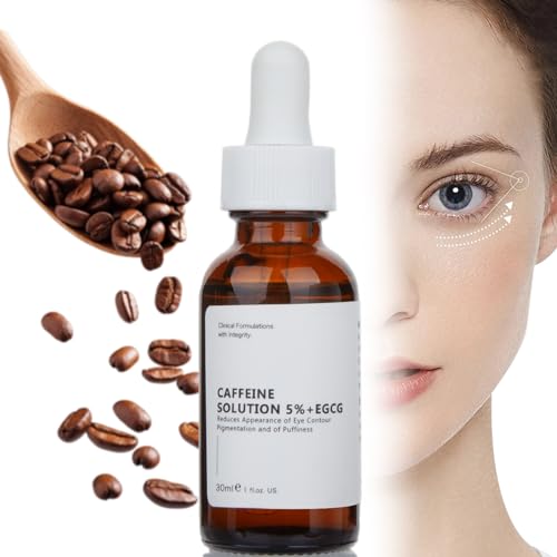 Caffeine Solution 5% + EGCG For Dark Circles & Puffiness, 30ML Anti Aging Caffeine Under Eye Serum For Eye Bags, Fine Lines, Moisturizing Caffeine Solution.