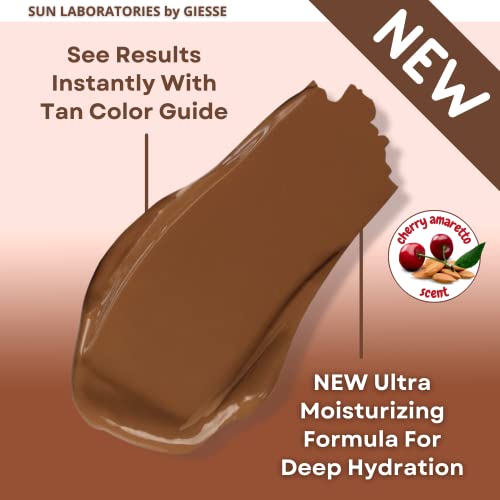 Sun Laboratories By Giesee Ultra Dark Self Tanner with Mitt - Sunless Tanning Lotion for Instant, Waterproof, and Safe Tan - Self Tanner & Tanning Mitt Included, Travel Size