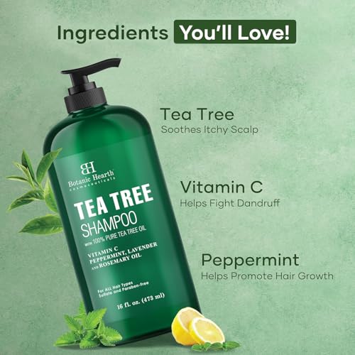 Botanic Hearth Tea Tree Shampoo with Peppermint & Lavender, 16 fl oz