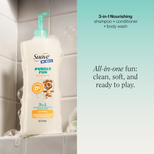 Suave Kids Purely Fun 3-in-1 Shampoo, Conditioner & Body Wash, 28 fl oz
