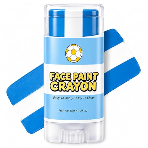 FirstFly Argentina World Cup Face Paint Stick - Blue & White Body Paint for Sports & Celebrations
