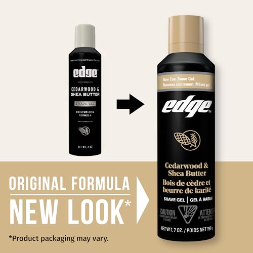 Edge Shave Gel for Men Cedarwood & Shea Butter 7oz (3 Pack) – Moisturizing, Protective