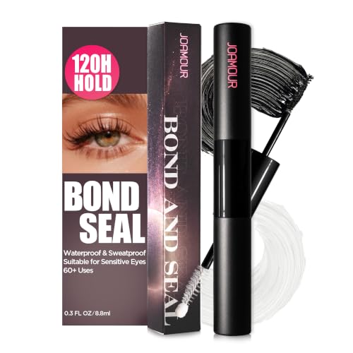 JOAMOUR Bond and Seal 2-in-1 Waterproof Lash Glue Kit - Long-Lasting Eyelash Clusters, Latex-Free, Easy Application