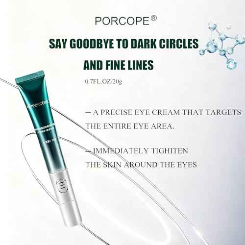 PORCOPE Eye Cream for Dark Circles and Puffiness, Anti-Aging and Fine Lines, with Electric Massage Head to Massage and Moisturize the Eye Area (0.7 fl oz/20g)