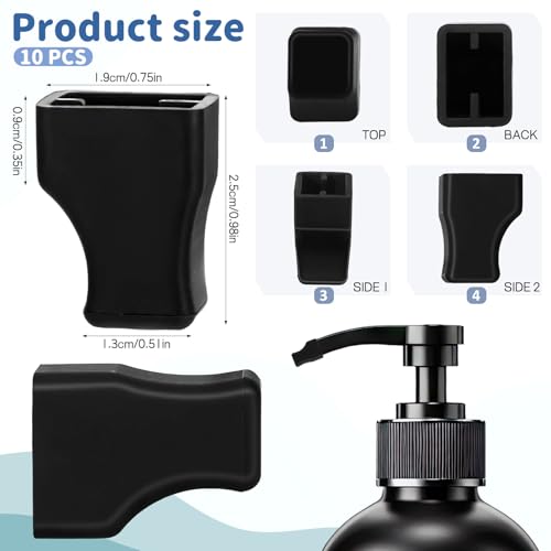 10 PCS Syrup Pump Covers - Black Silicone Tips for Coffee Syrups