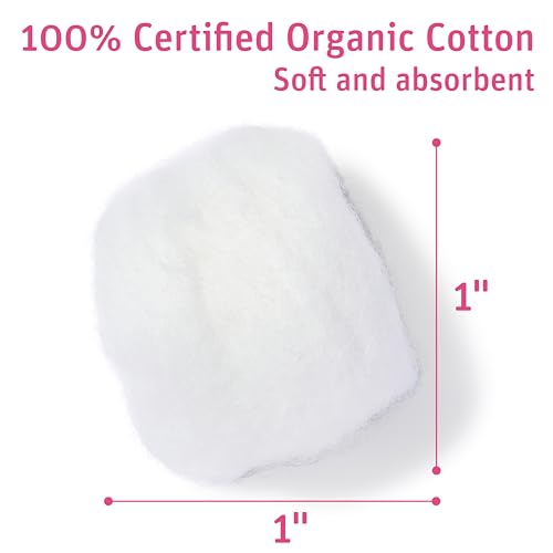 Simply Soft Organic Cotton Balls - 100% Pure, Hypoallergenic (600 Count)