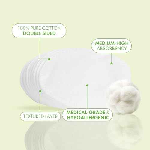 Intrinsics Cotton Naturelles (160 Count) - 2¡± Medium-High Absorbency Cotton Rounds, Lint-Free Hypoallergenic Cotton Pads, for Makeup Removal, Cleansing & Cosmetic Application