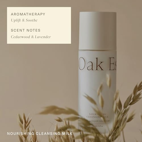 Oak Essentials Hydrating Cleansing Milk - Oat & Rice Bran Face Cleanser, 5 fl oz