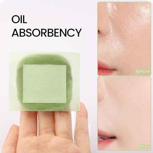 Erinde Oil Blotting Sheets for Face with Mirror and Puff, 300 Sheets Oil Blotting Paper for Oily Skin, Face Oil Absorbing Sheet, Natural Oil Control Film, Absorb Excess Oil, Makeup Friendly