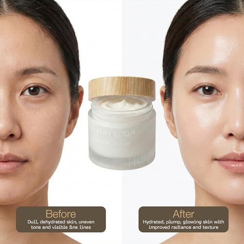 MAY COOP Raw Moisturizer Face Cream | Korean Skincare, Daily Hydrating Cream | 69% Maple Sap, Softening, Nourishing, Lightweight Gel, Vegan, Sensitive Skin, Anti-Aging