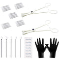 Professional 35PCS Piercing Kit with Mixed Needles & Tools