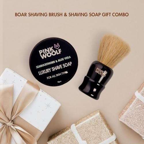 Boar Shaving Brush for Men ? 25mm Knot, Natural Boar Bristles, Exfoliating Wet Shave Brush for Hard Soaps & Traditional Shaving (Break-In Required) | Black Handle