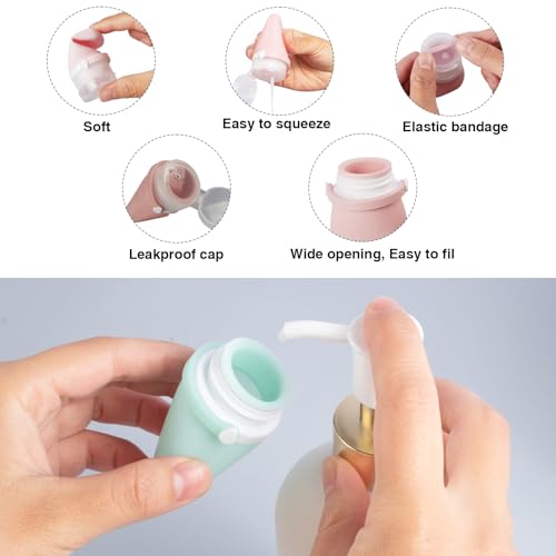 1oz TSA Approved Travel Bottles, Silicone Leakproof Toiletry Containers (4-Pack)