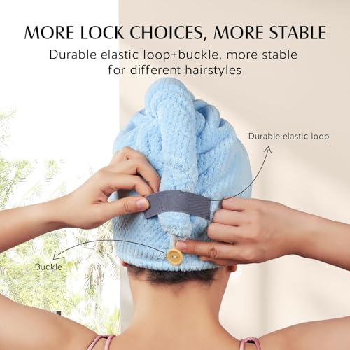 3 Pack Microfiber Hair Towel Wrap, 30" x 10" Quick Dry