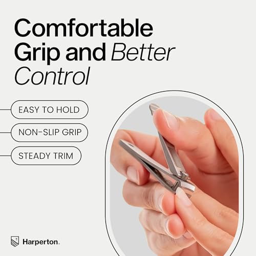 Harperton Nail Clippers Set - 2 Pack Stainless Steel with File