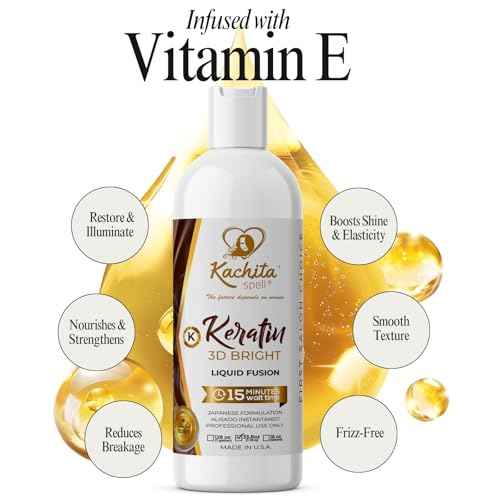Kachita Spell 3D Hight Bright Keratin Brazilian Keratin Treatment Chocolate Smoothing Treatment, Blowout Straightening and Smooths System for Damaged and Dry Hair 1L Professional Results