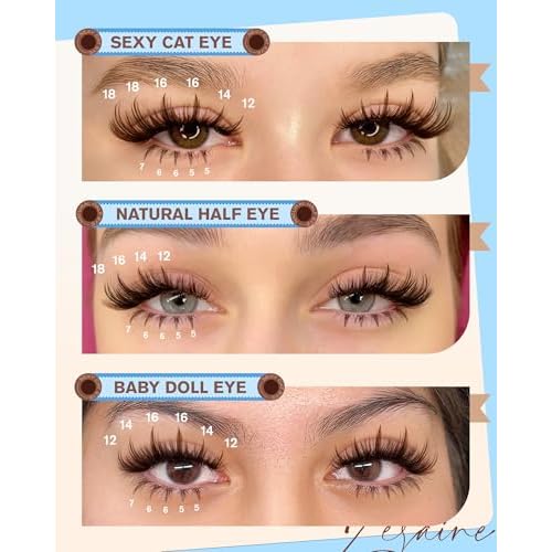 Brown Lash Clusters With Spikes Bottom Eyelash Clusters Wispy Cluster Eyelash Extensions Brown Manga Lash Clusters Fluff Individual Lashes 12-18MM 264Pcs by Zegaine