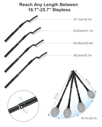 BTideas Telescopic Back Scrubber with Soft Nylon Bristles - Shower Brush for Men Women Elderly, 17.5-25.7 Inch