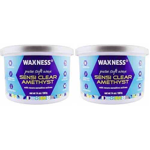 Waxness Sensi Clear Amethyst Soft Wax Tin Pack of 4 ¡¿ 14 oz (400 g) ? Rosin-Free Clear Gel Formula with Neuro-Active Comfort Complex - Made in Italy