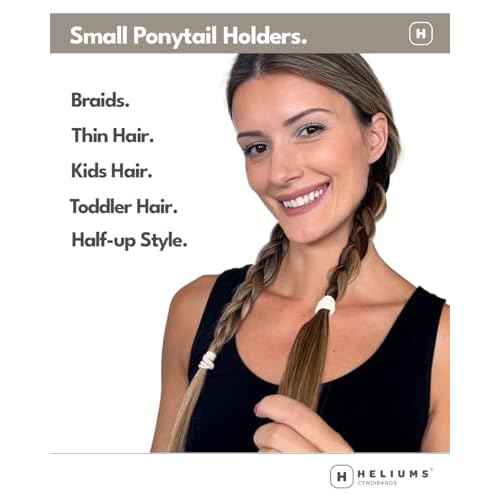 Heliums Small Soft Hair Ties - Sandy Blonde - 1 Inch Mini Nylon Hair Ties No Damage, Ponytail Holders for Kids, Braids, Dogs and Thin Hair - 30 Count