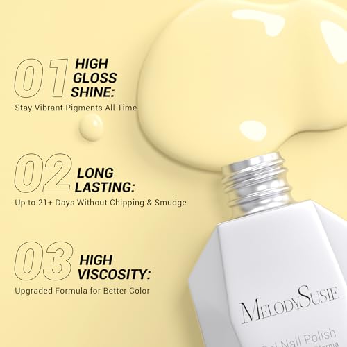 MelodySusie Creamy Yellow Thick Gel Nail Polish 0.5 fl oz - A--Creamy Yellow-310